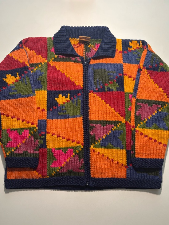 Mary Maxim Sweaters - Las Americas 100 percent wool hand knitted sweater vibrant coloured 90s vintage